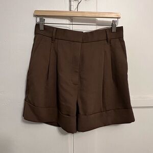 Aritzia brown cuff shorts